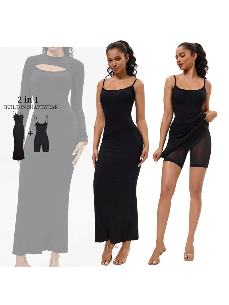 2-in-1 Shaping Bodycon Dress with Built-In Shapewear