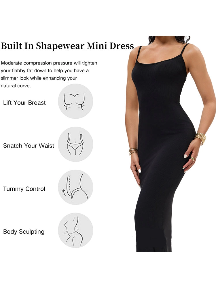 2-in-1 Shaping Bodycon Dress with Built-In Shapewear