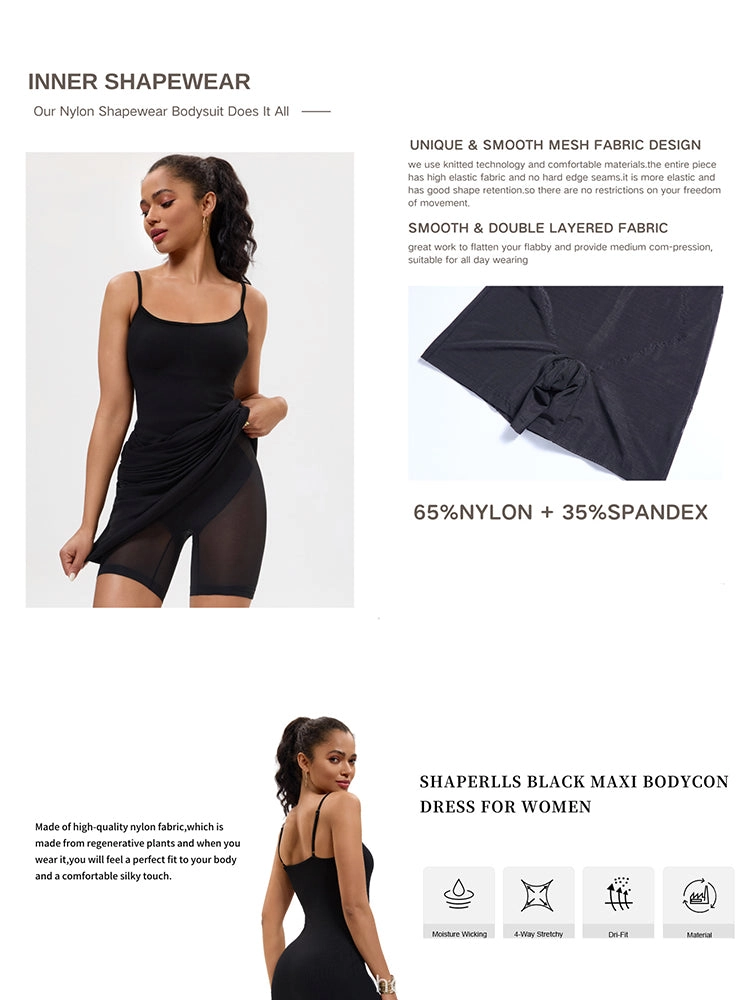 2-in-1 Shaping Bodycon Dress with Built-In Shapewear