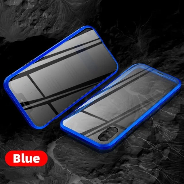 Anti Peeping Magnetic Double Privacy Metal Case for iPhone Black