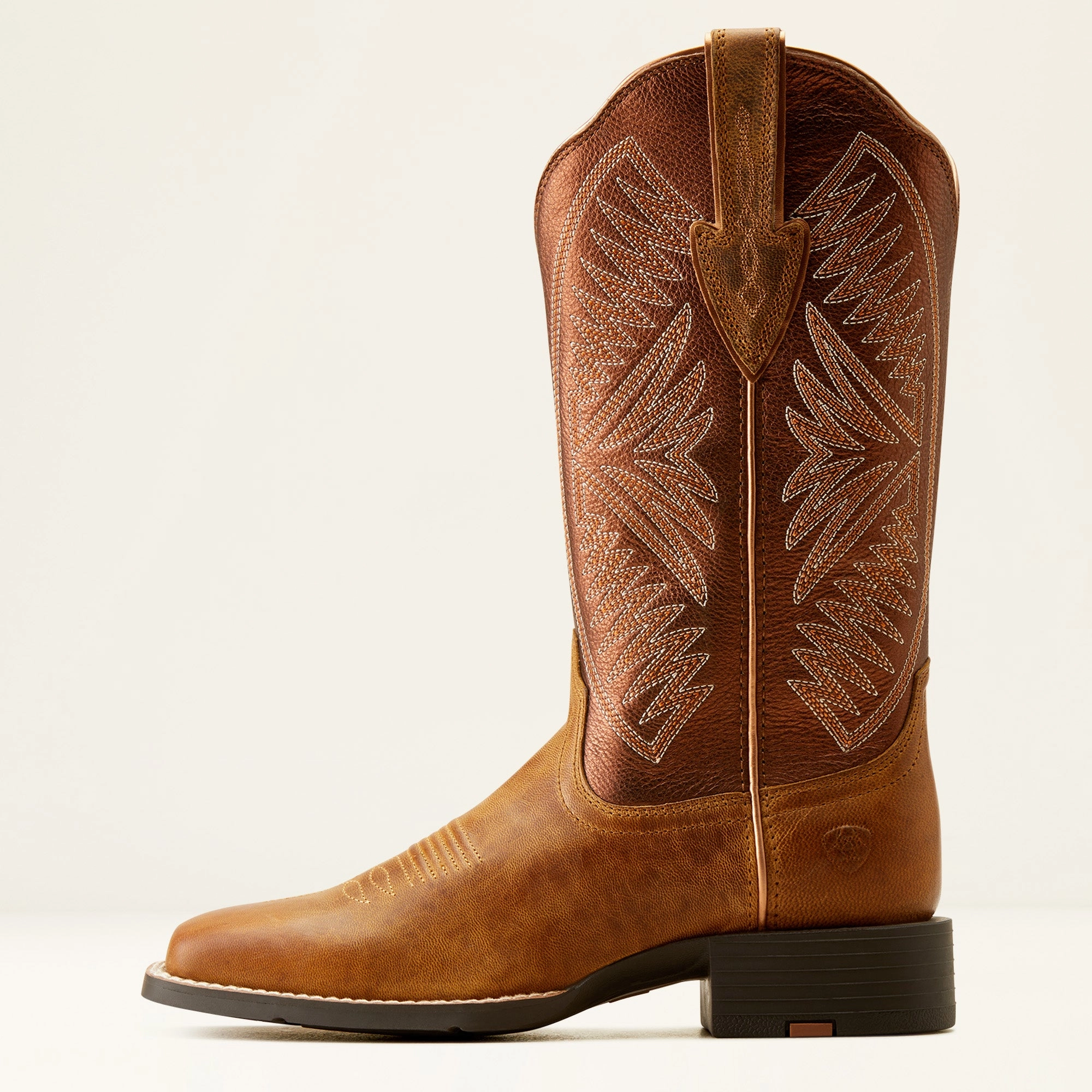 Ariat Ladies 10051066 Round Up Ruidoso Western Boots in Pearl/Burnished Chestnut