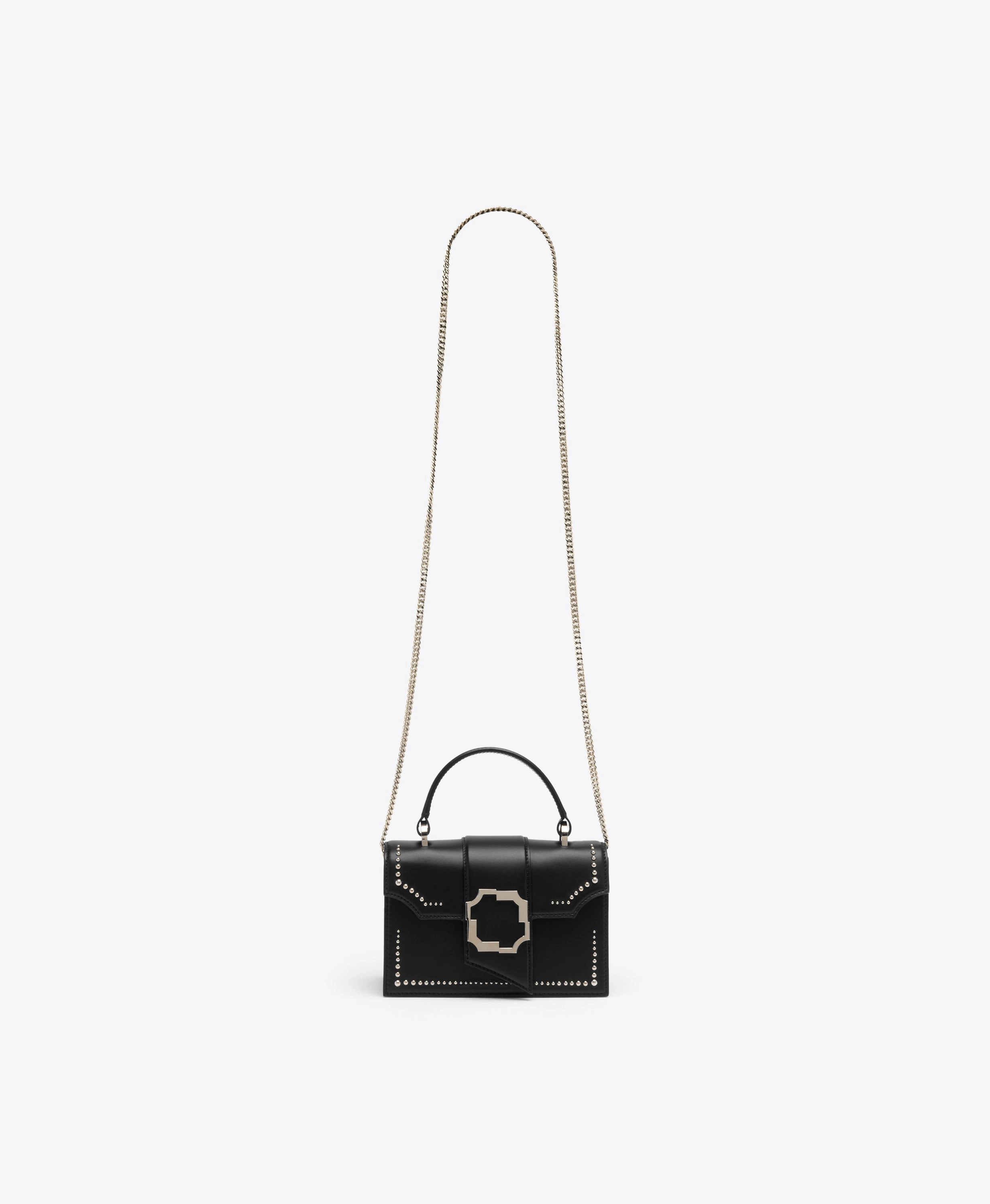 Audrey Black Studded Leather Mini Handbag