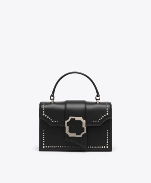 Audrey Black Studded Leather Mini Handbag