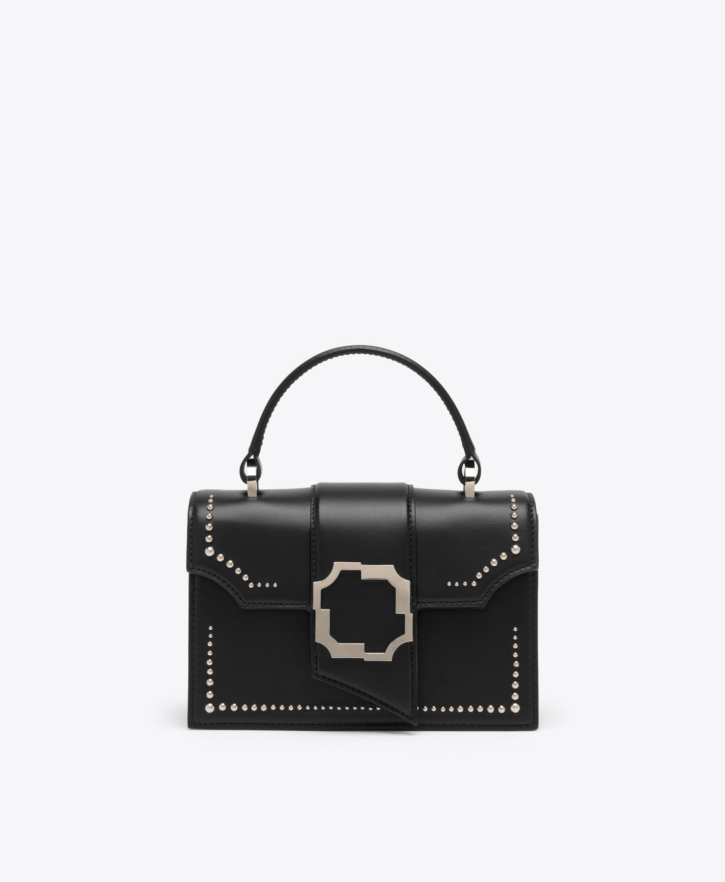 Audrey Black Studded Leather Mini Handbag