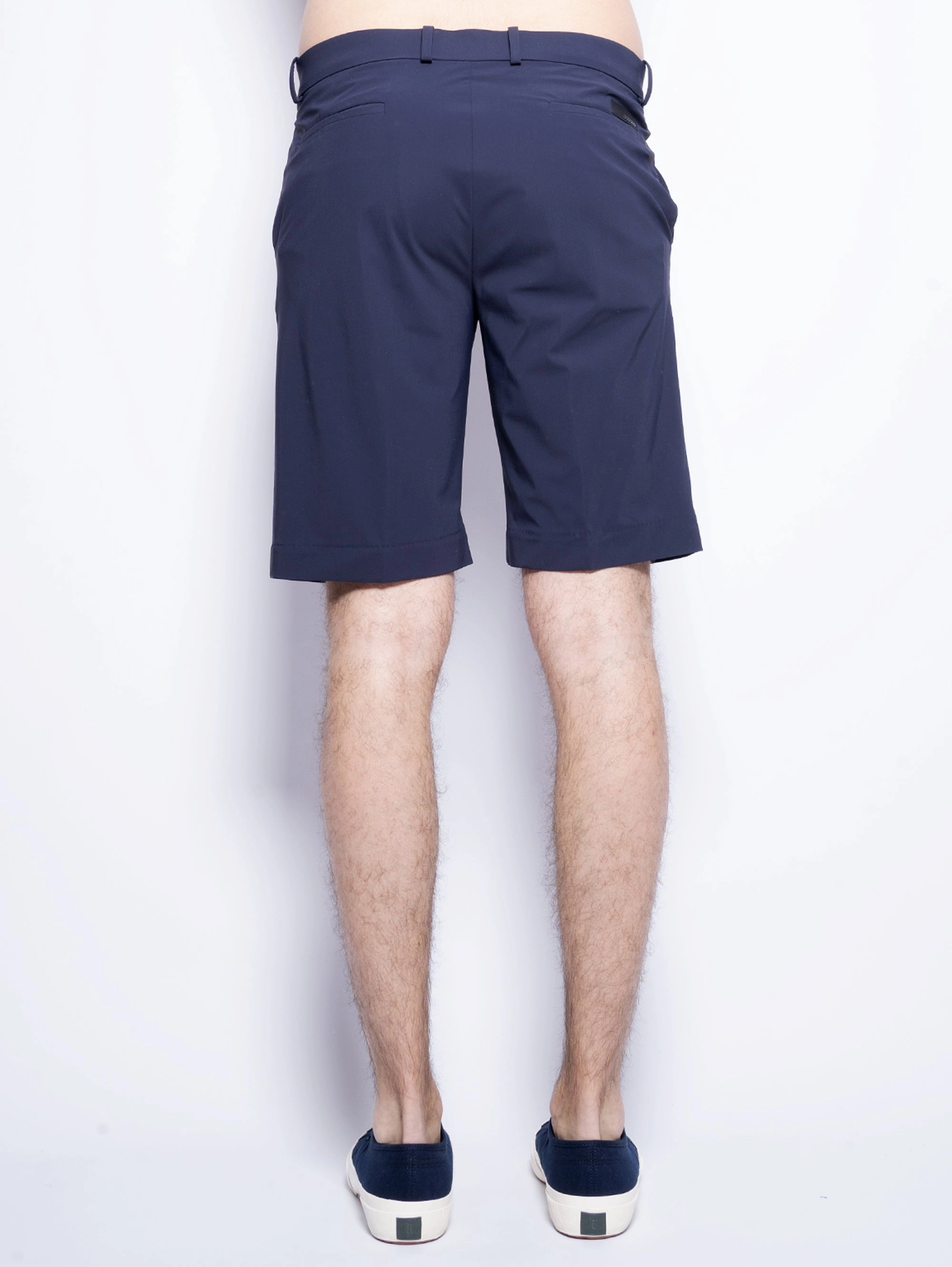Bermuda shorts in blue stretch fabric