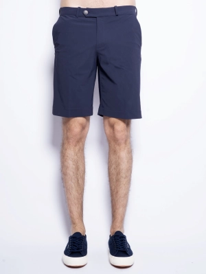 Bermuda shorts in blue stretch fabric