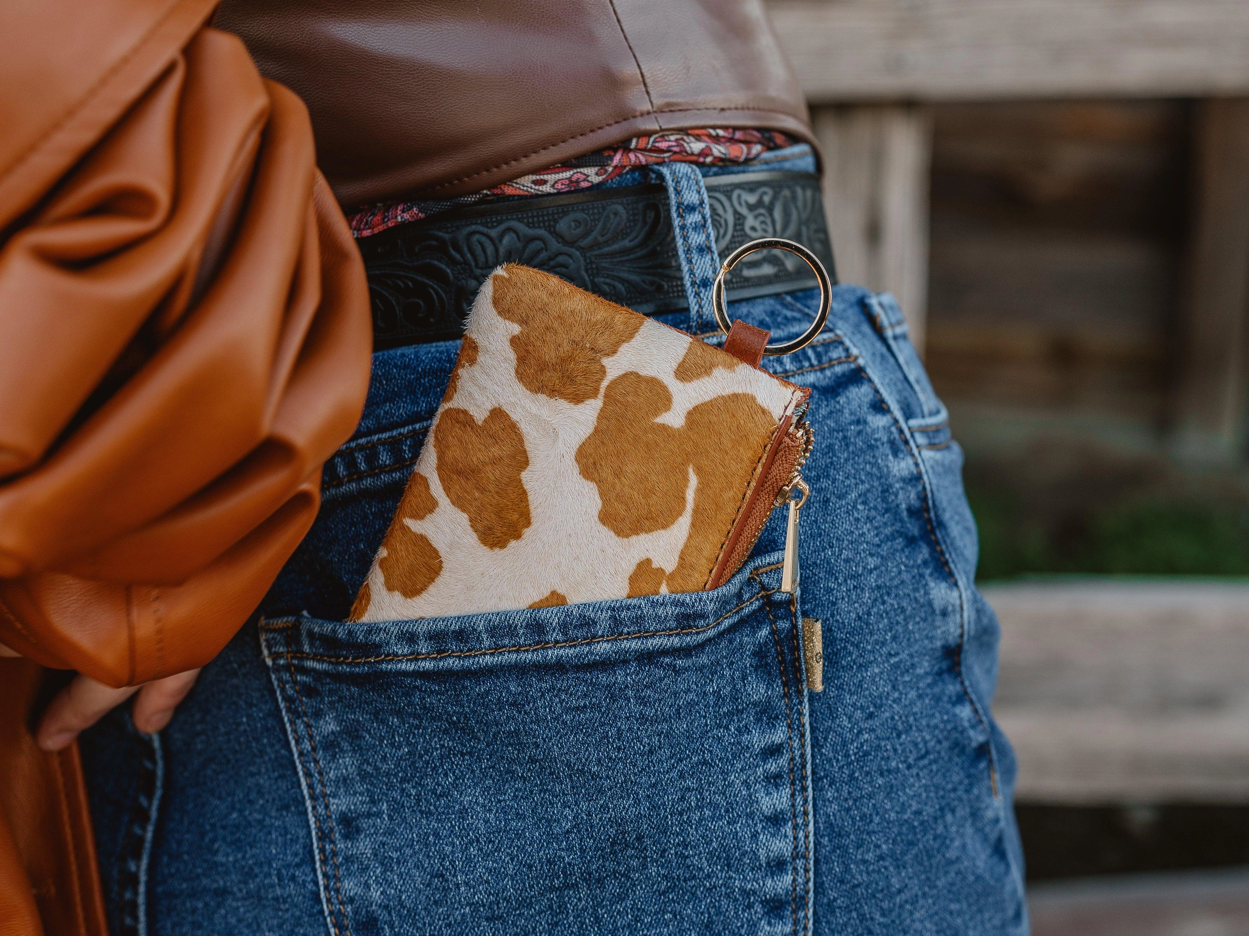 Cow Print Cowhide Leather Wallet