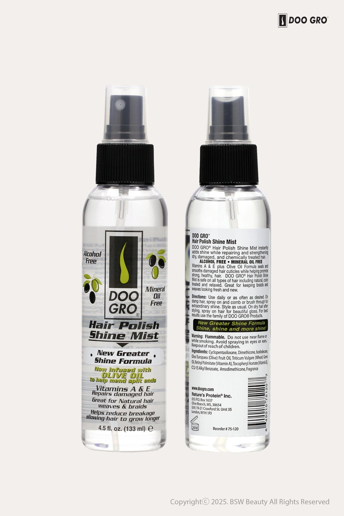 DOO GRO HAIR POLISH SHINE MIST 4.5oz