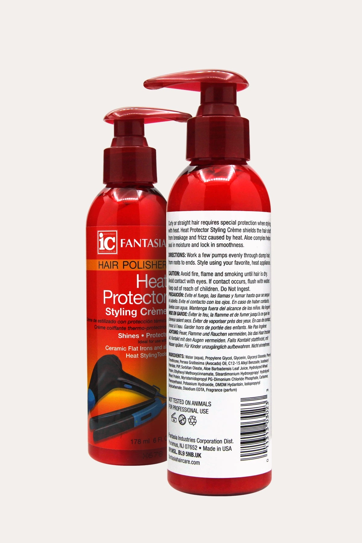 FANTASIA IC HAIR POLISHER HEAT PROTECTOR STYLING CREAM 6oz