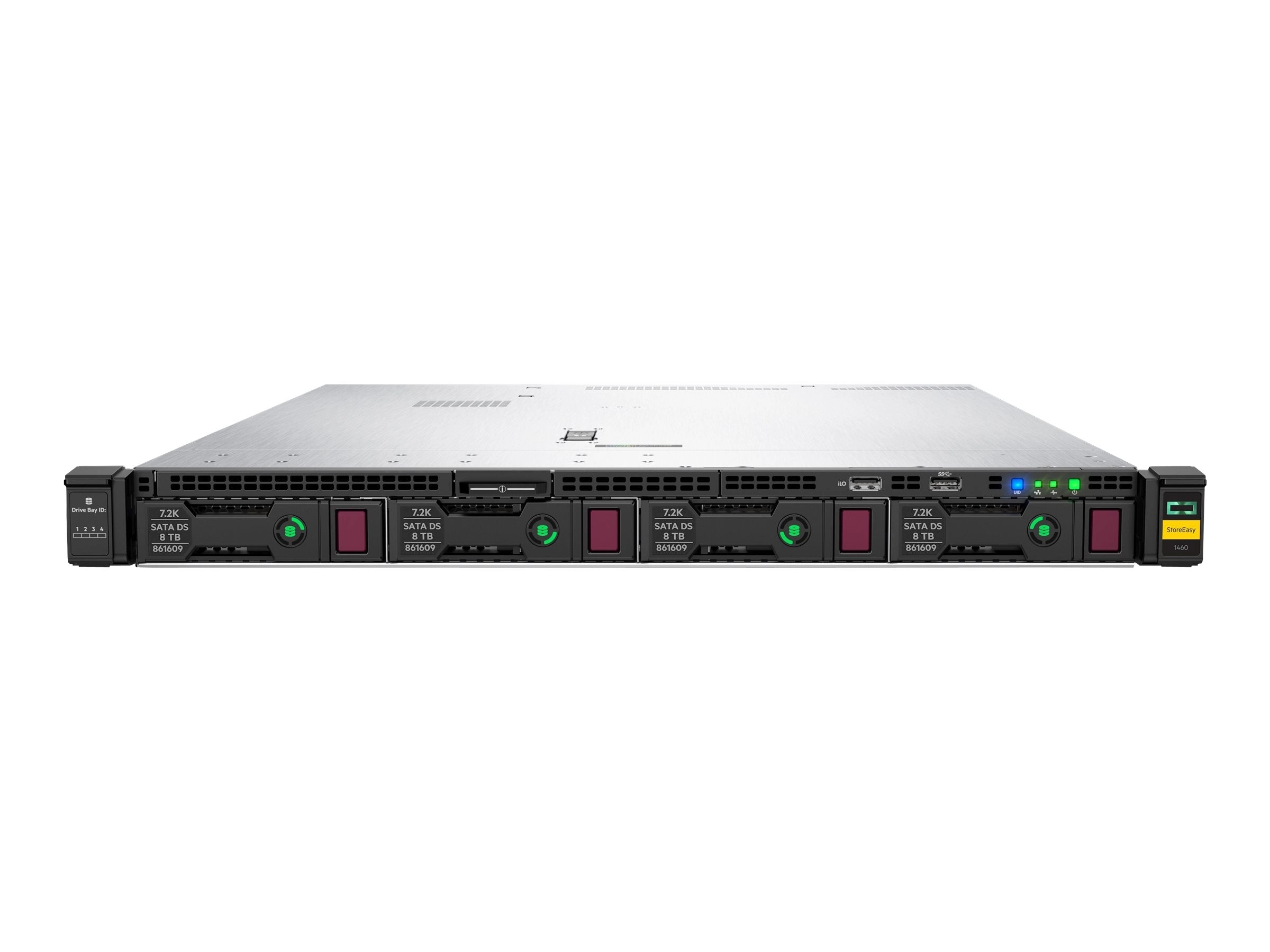 HPE StoreEasy 1460 - NAS server - 4 bays - 8 TB - rack-mountable - SATA 6Gb/s / SAS 12Gb/s - HDD 2 TB x 4 - RAID RAID 0, 1, 5, R7G16AR