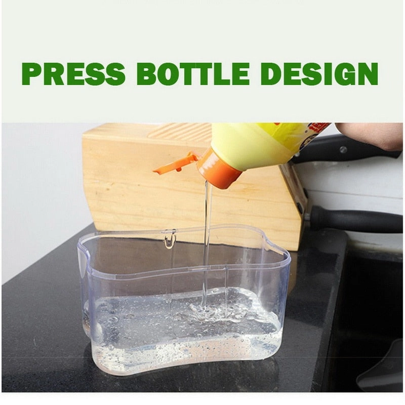 Kitchen Tool Sponge Manual Press Cleaning Liquid Hand Soap Dispenser