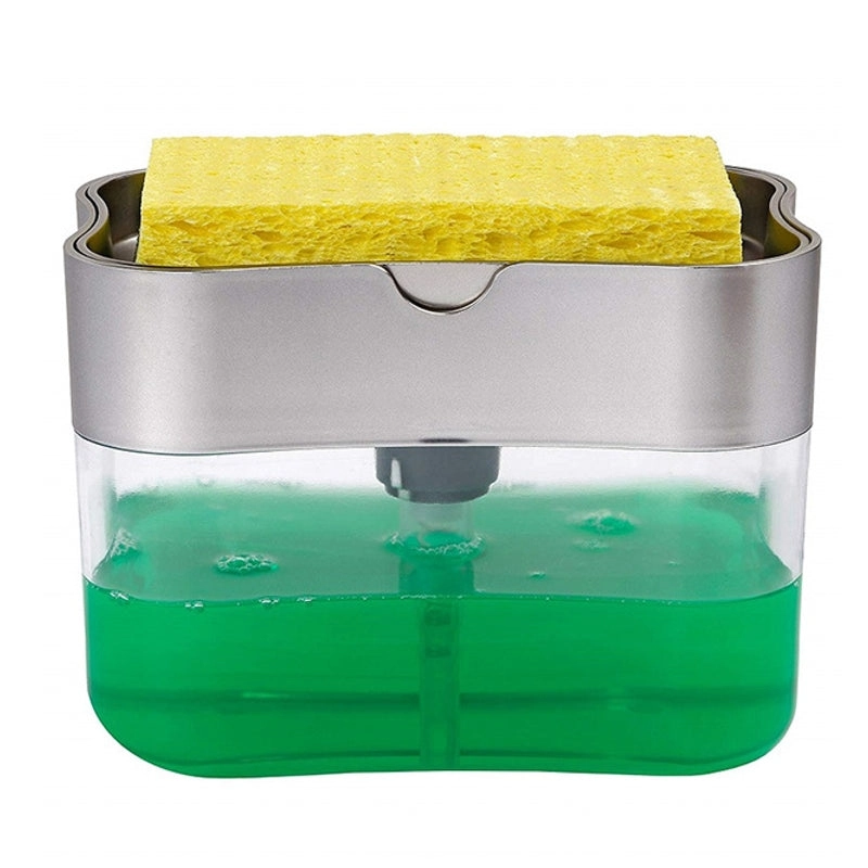Kitchen Tool Sponge Manual Press Cleaning Liquid Hand Soap Dispenser