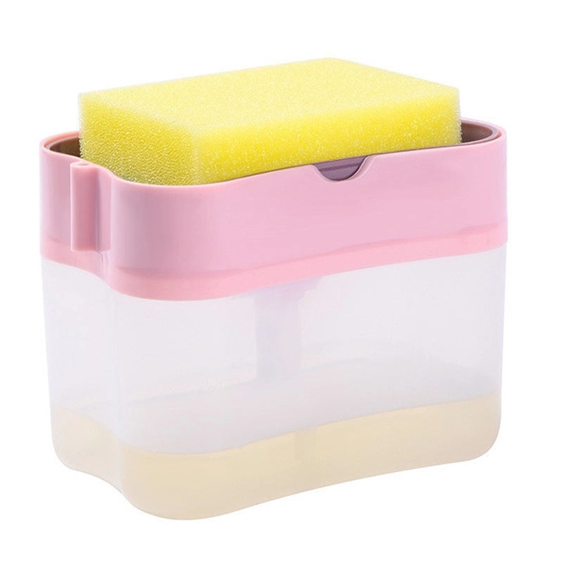 Kitchen Tool Sponge Manual Press Cleaning Liquid Hand Soap Dispenser