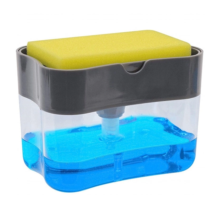 Kitchen Tool Sponge Manual Press Cleaning Liquid Hand Soap Dispenser