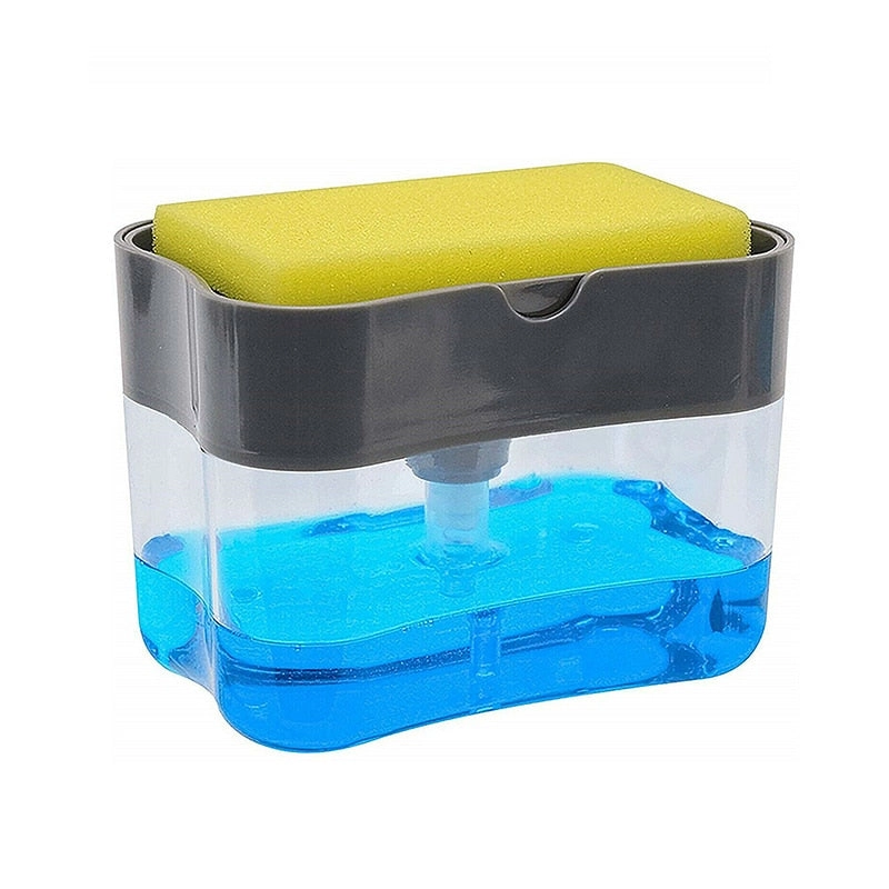 Kitchen Tool Sponge Manual Press Cleaning Liquid Hand Soap Dispenser