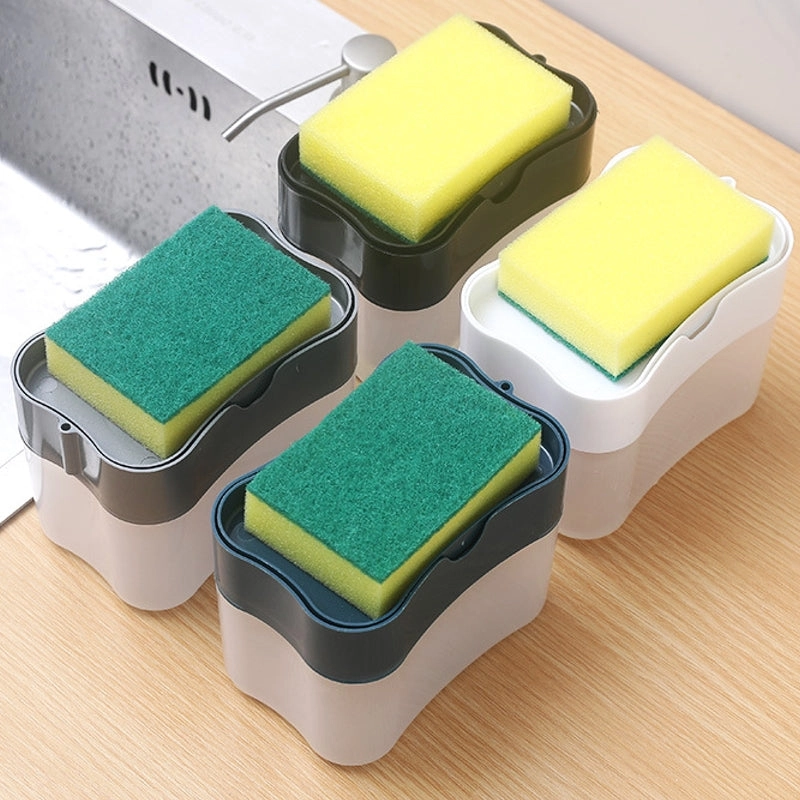 Kitchen Tool Sponge Manual Press Cleaning Liquid Hand Soap Dispenser