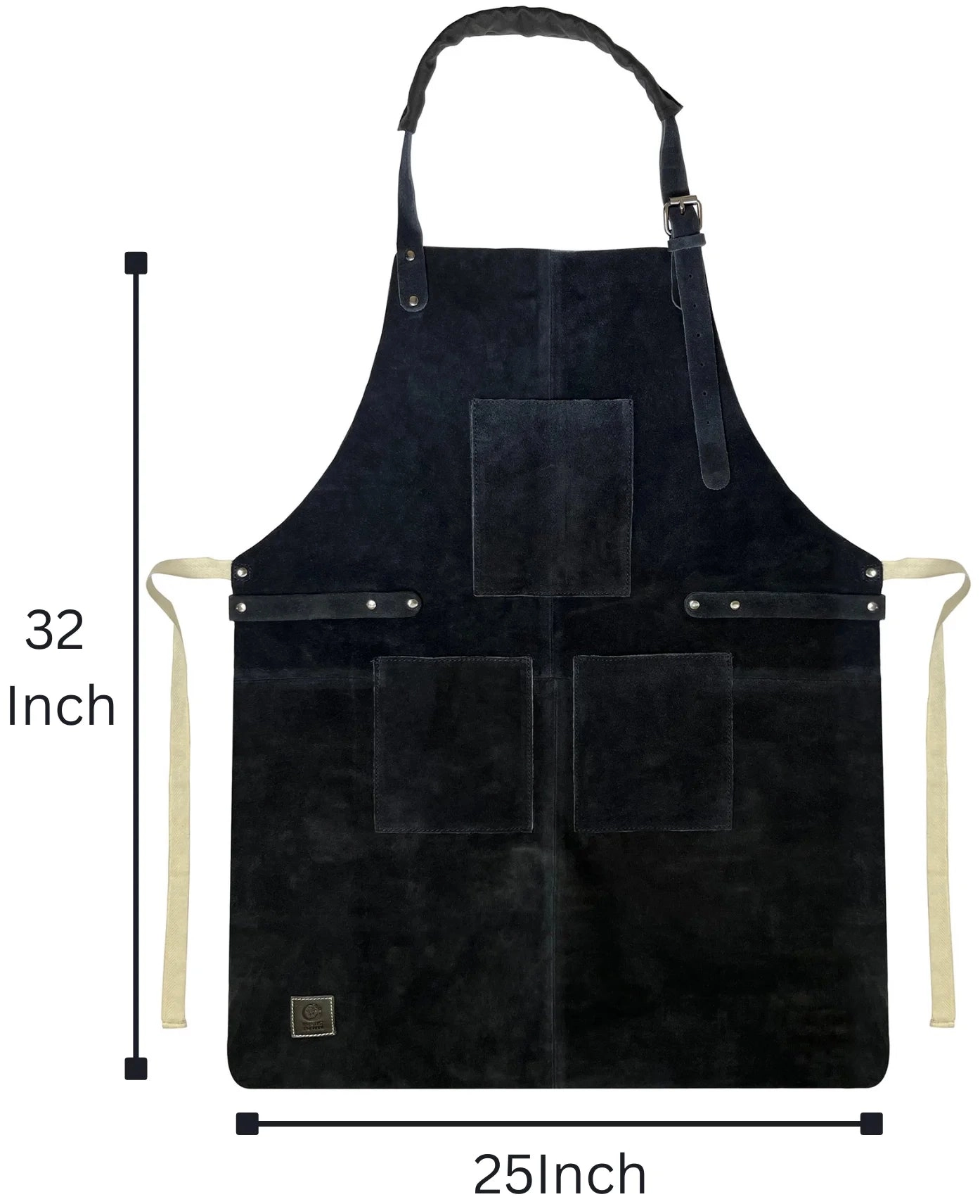 Kuche Leather Grill Work Apron Woodworking Shop Apron (Blue)