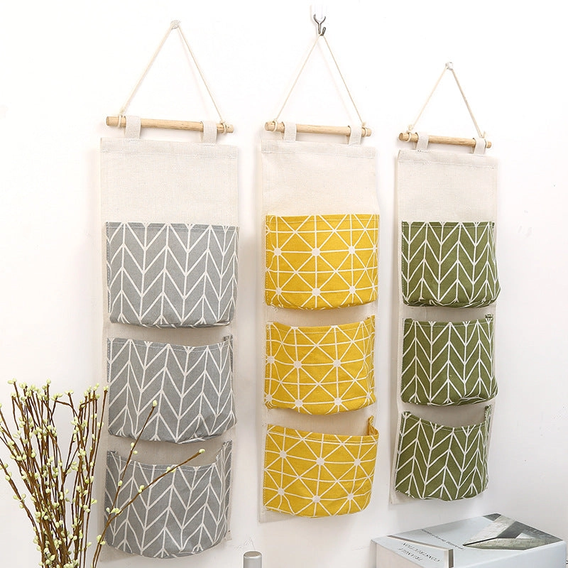 Layer 3 Storage Hanging Multi-layer Hanging Pocket Cotton