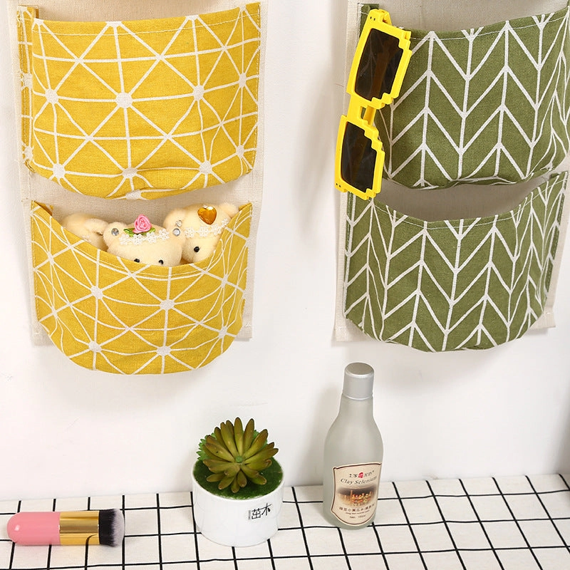 Layer 3 Storage Hanging Multi-layer Hanging Pocket Cotton
