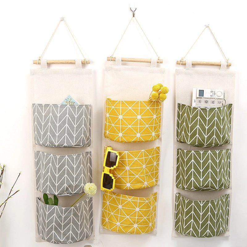 Layer 3 Storage Hanging Multi-layer Hanging Pocket Cotton