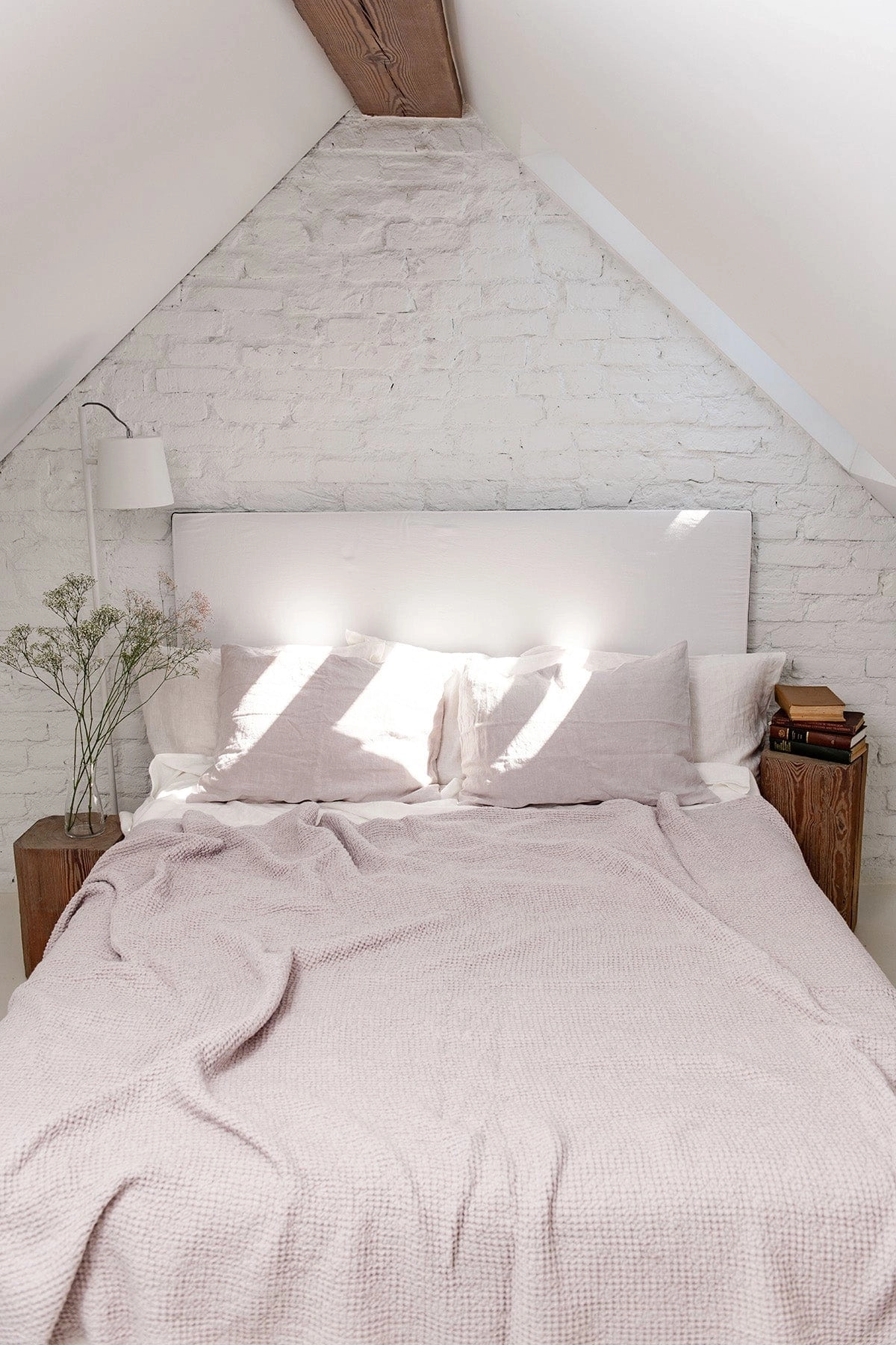 Linen Waffle Blanket | Cream