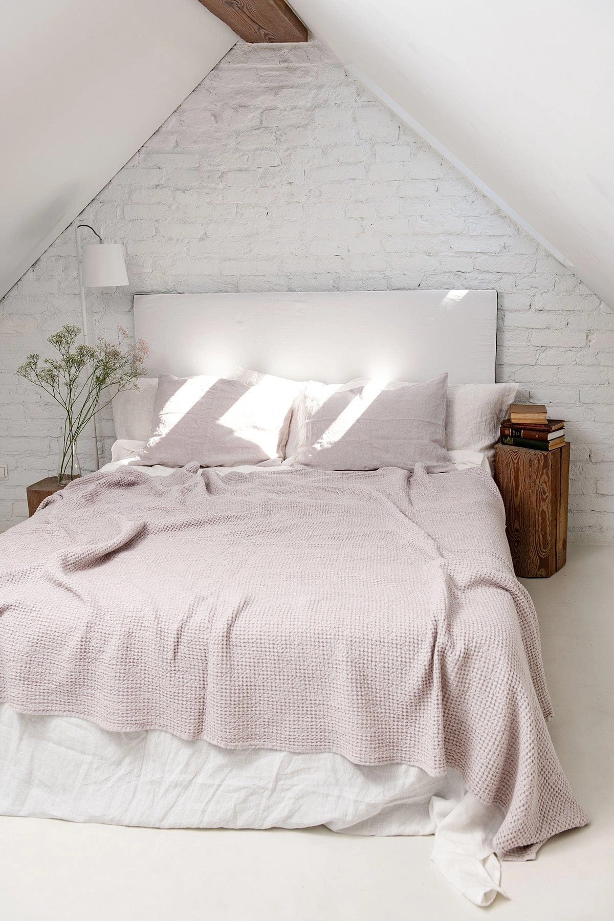 Linen Waffle Blanket | Cream