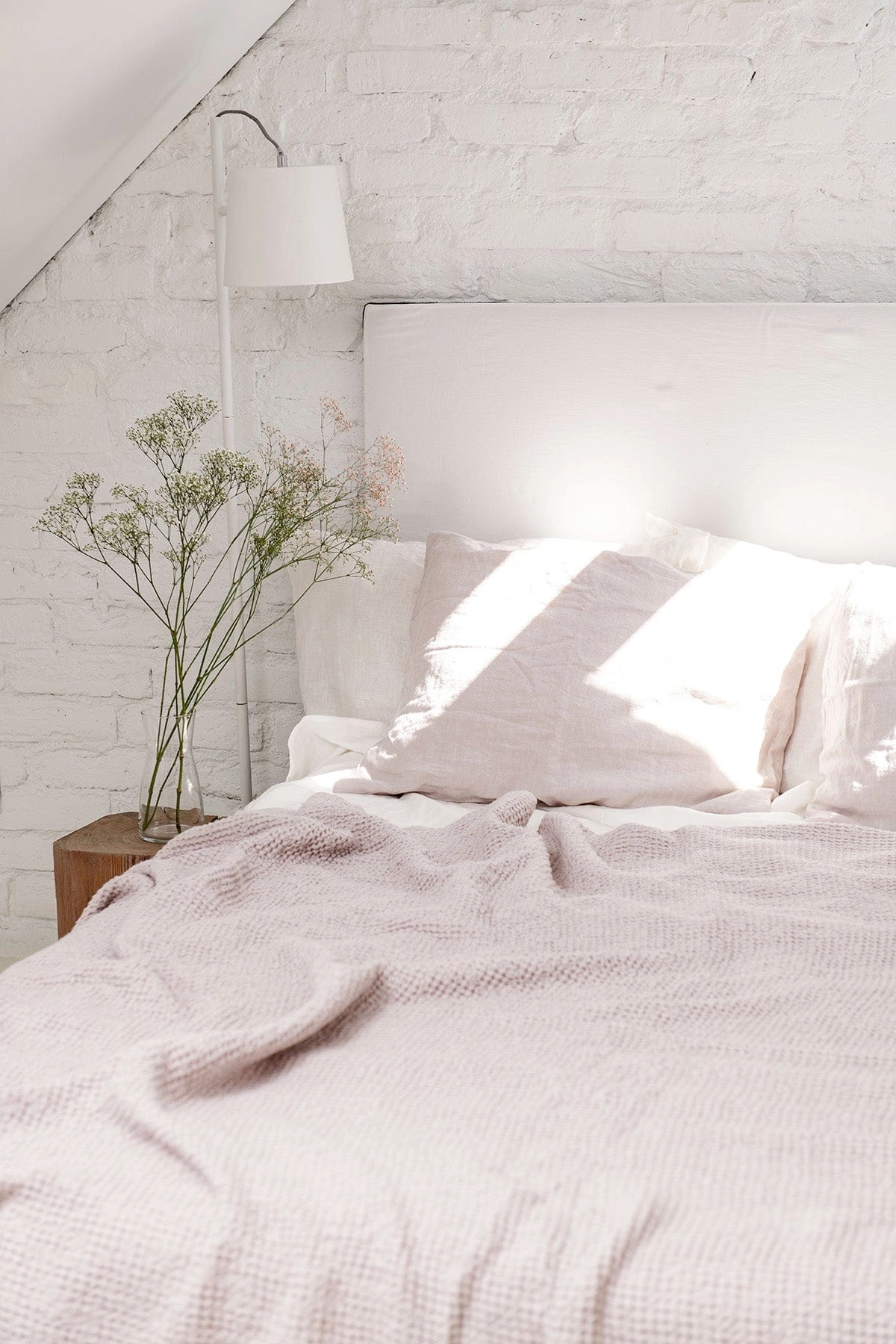 Linen Waffle Blanket | Cream
