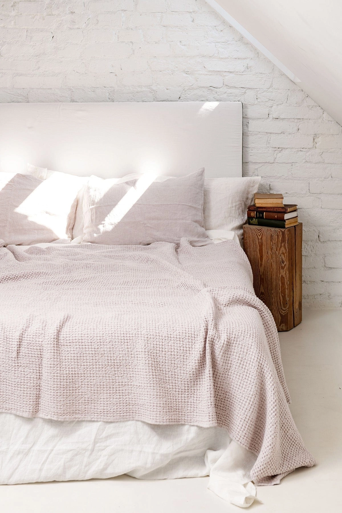 Linen Waffle Blanket | Cream