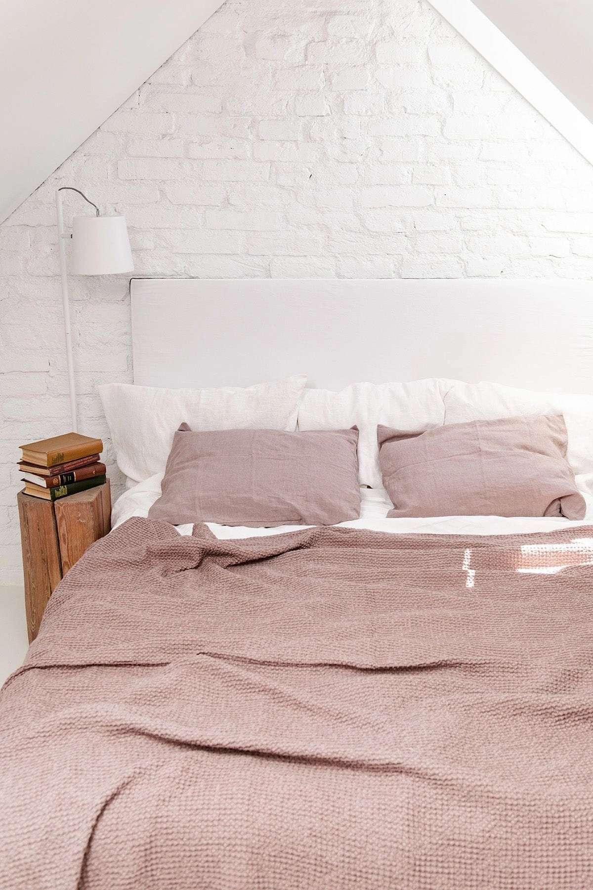Linen Waffle Blanket | Rosy Brown