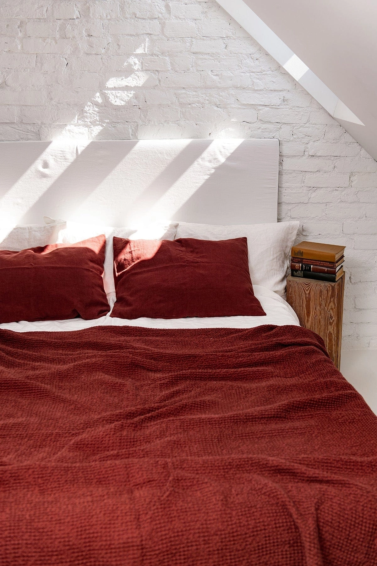 Linen Waffle Blanket | Terracota