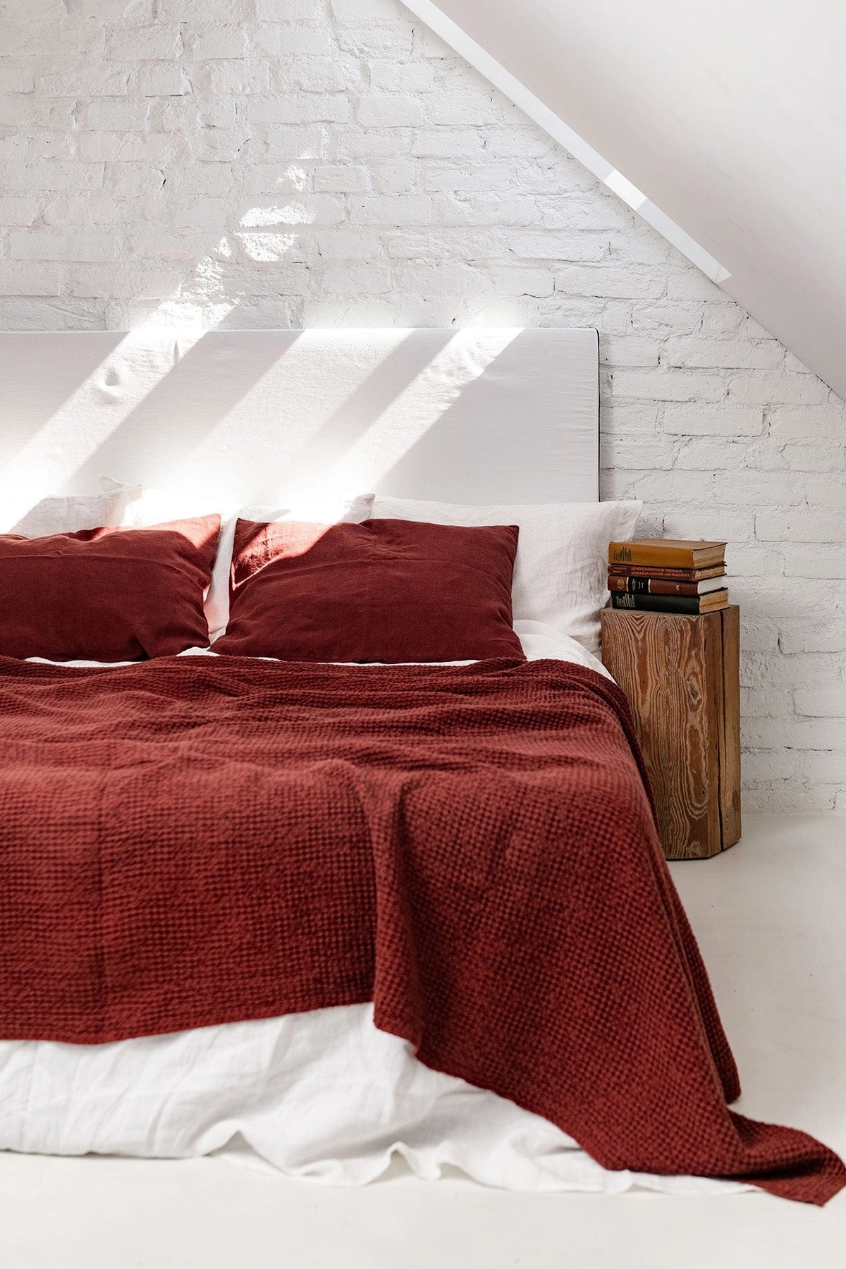 Linen Waffle Blanket | Terracota