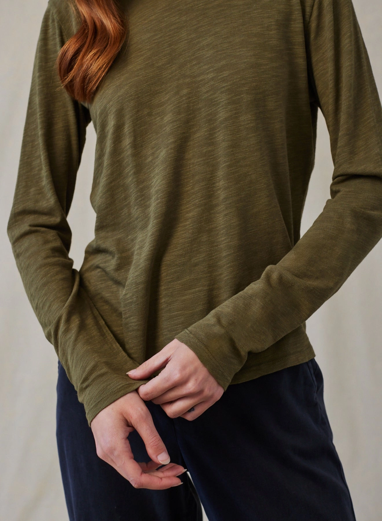 Long Sleeve Crew Tee - Italian Herb