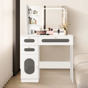 Mpow 53" Luxurious Makeup Vanity Desk White