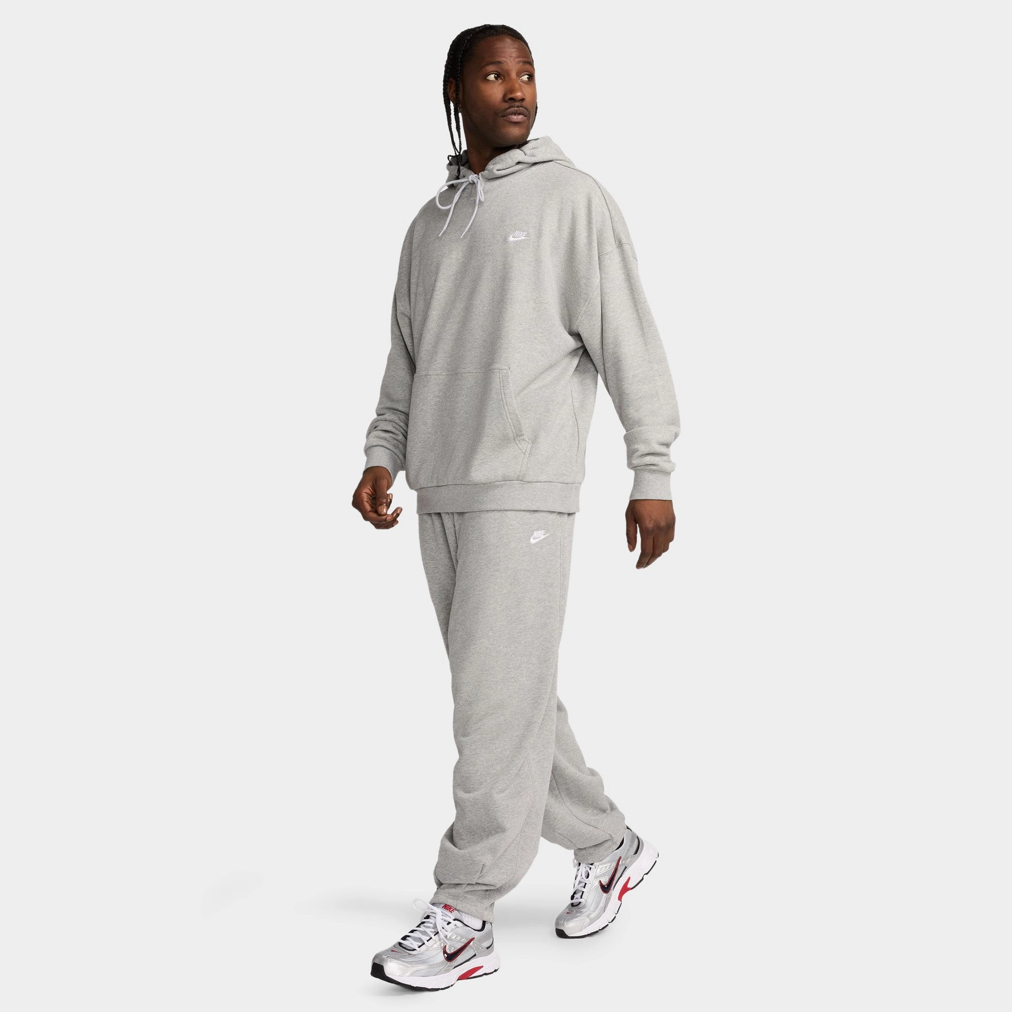 Nike Sportswear Club Fleece Oversized Pullover Hoodie / Dark Grey Heather