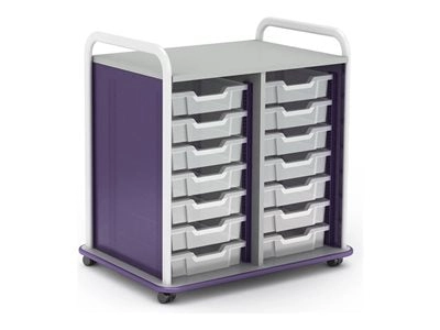 Paragon A&D Crossfit Storage - Trolley - 14 drawers - 16 gauge tubular steel, TFM - frost, fire truck red, wisdom CFD30OFTOTES17-918AZA