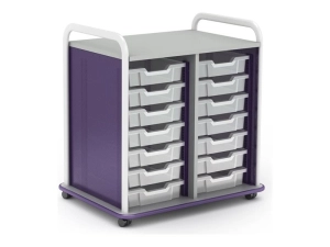 Paragon A&D Crossfit Storage - Trolley - 14 drawers - 16 gauge tubular steel, TFM - frost, fire truck red, wisdom CFD30OFTOTES17-918AZA