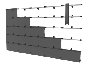 Peerless-AV SEAMLESS Kitted Series - Mounting kit (wall mount) - for 4x3 dvLED video wall - universal - aluminum frame - black DS-LEDUNV610-4X3