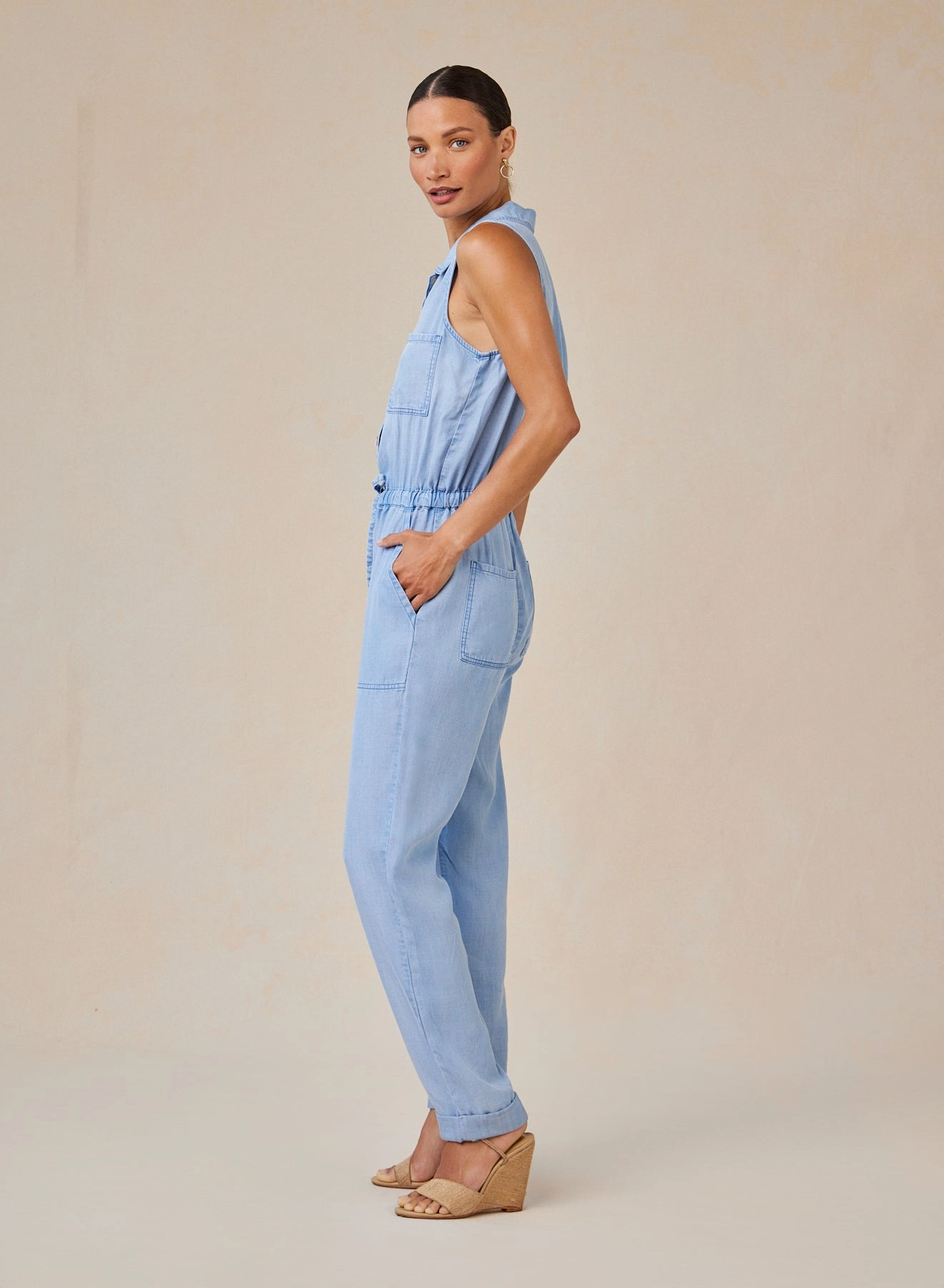 Pocket Jumpsuit - Coastal Spray Wash