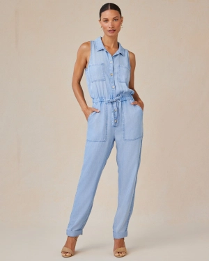 Pocket Jumpsuit - Coastal Spray Wash