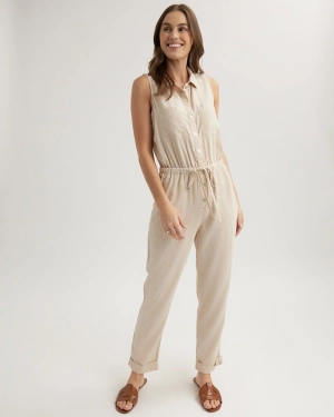 Pocket Jumpsuit - Linen Sand