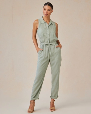Pocket Jumpsuit - Olive Grove