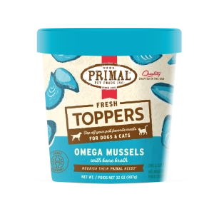 Primal Fresh Toppers Omega Mussels Recipe for Dogs & Cats