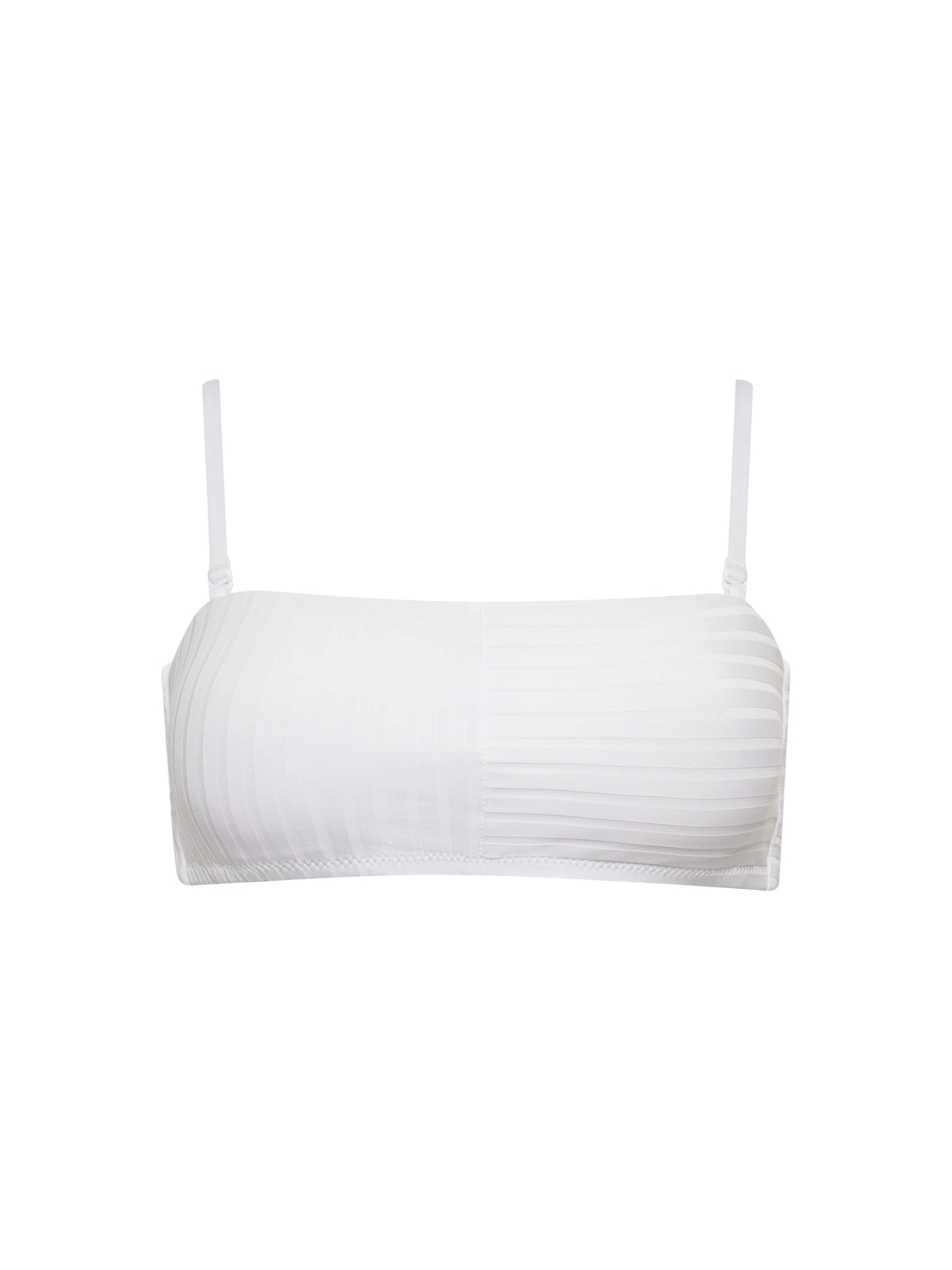 Refresh Rib Bandeau Bikini Top White