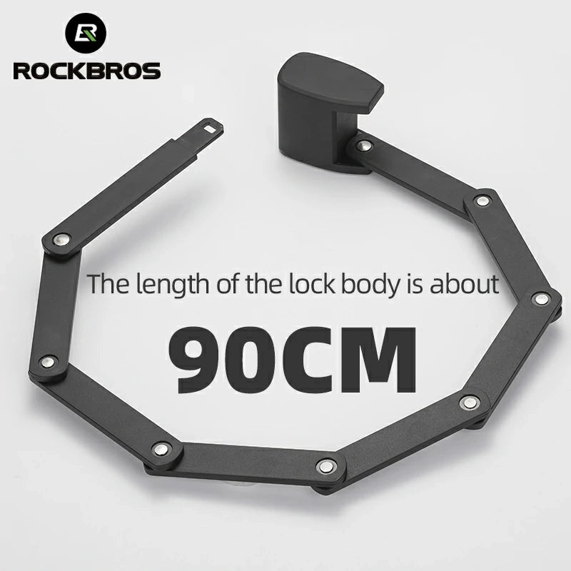 ROCKBROS Folding Bike Lock Smart Fingerprint Heavy Duty Anti Theft Bike Lock