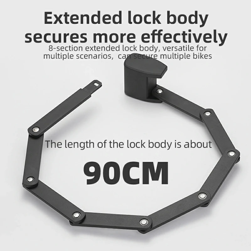 ROCKBROS Folding Bike Lock Smart Fingerprint Heavy Duty Anti Theft Bike Lock