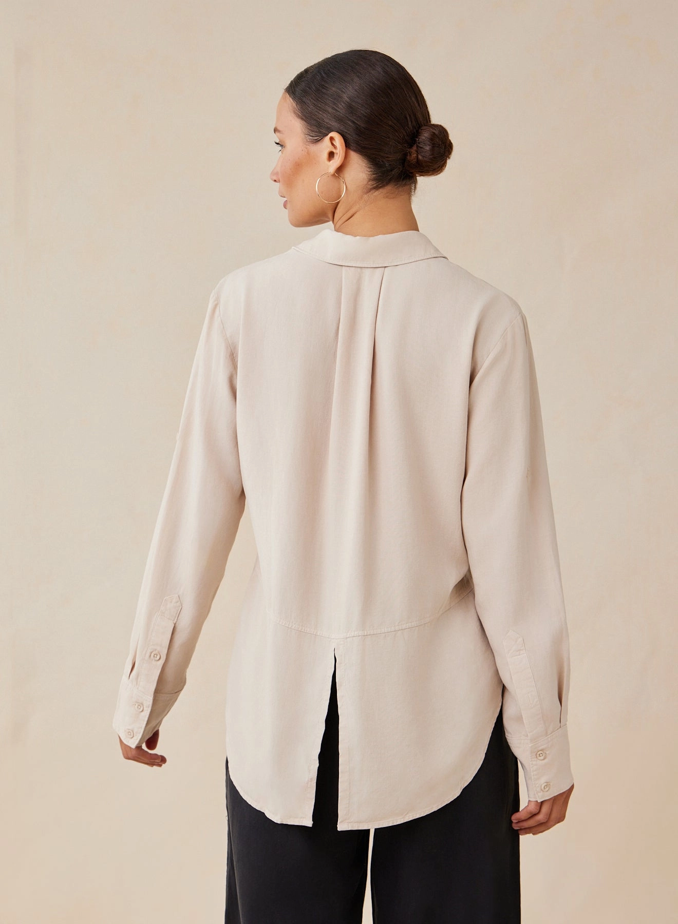 Split Back Button Down - Linen Sand