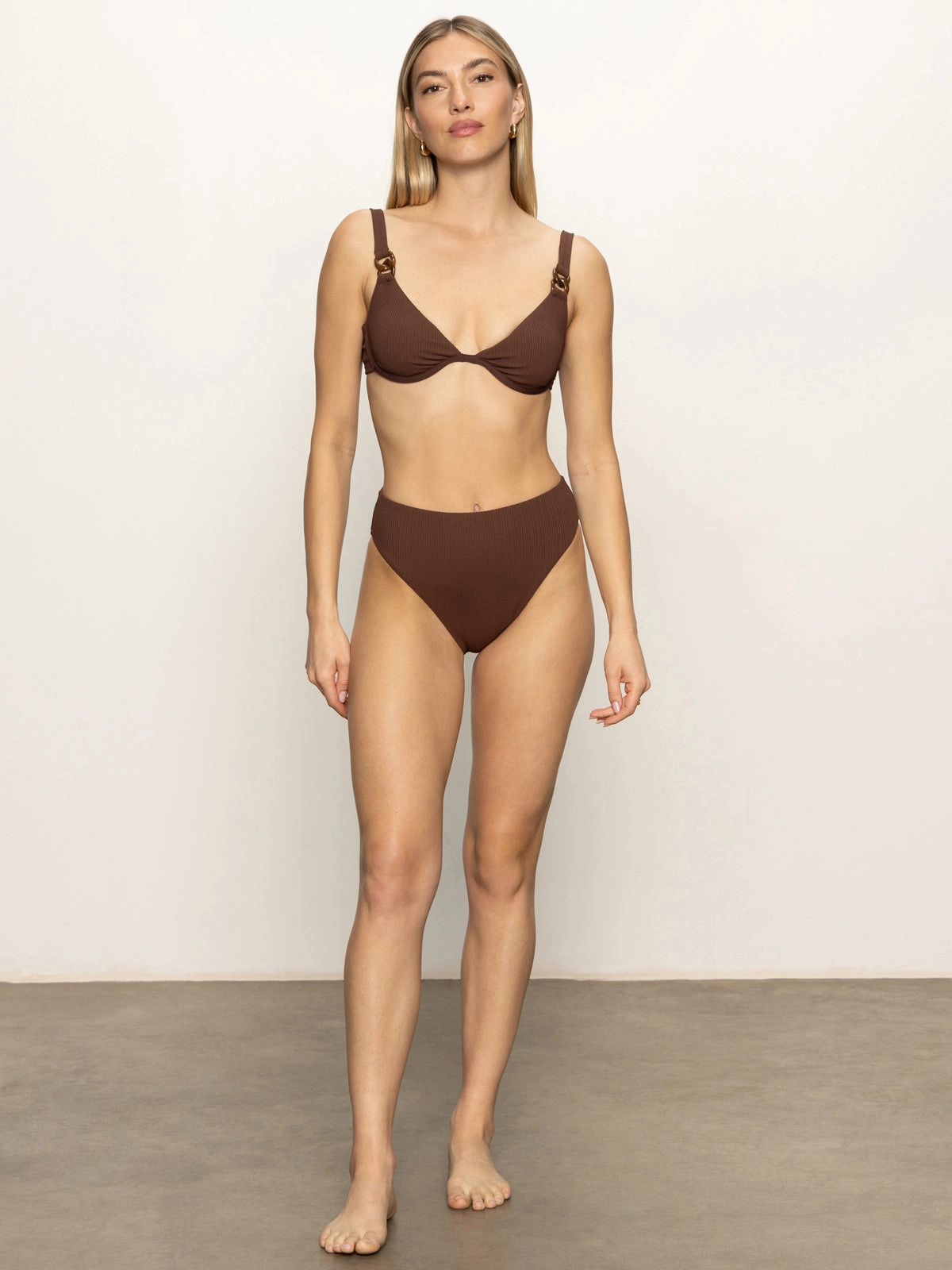 Stay Connected High Rise Bikini Bottom Espresso