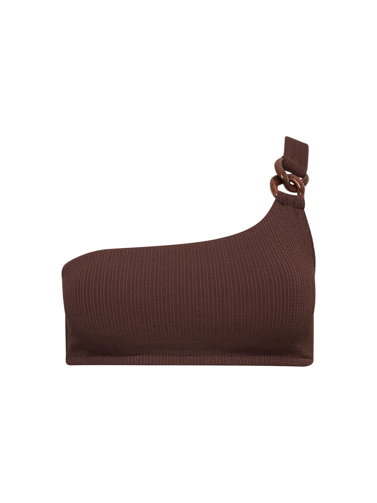 Stay Connected One-Shoulder Bikini Top Espresso