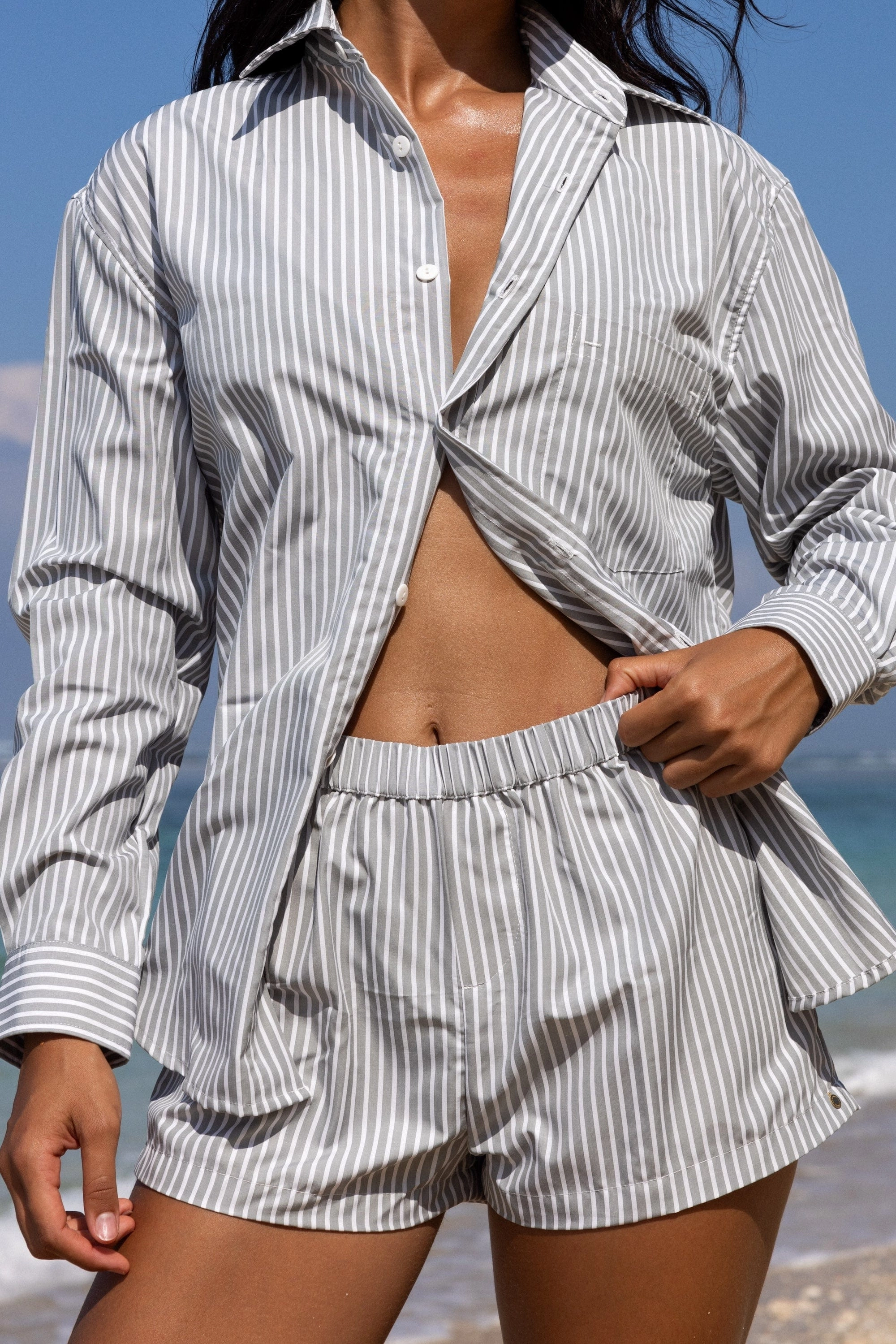 Striped Shirt Grey