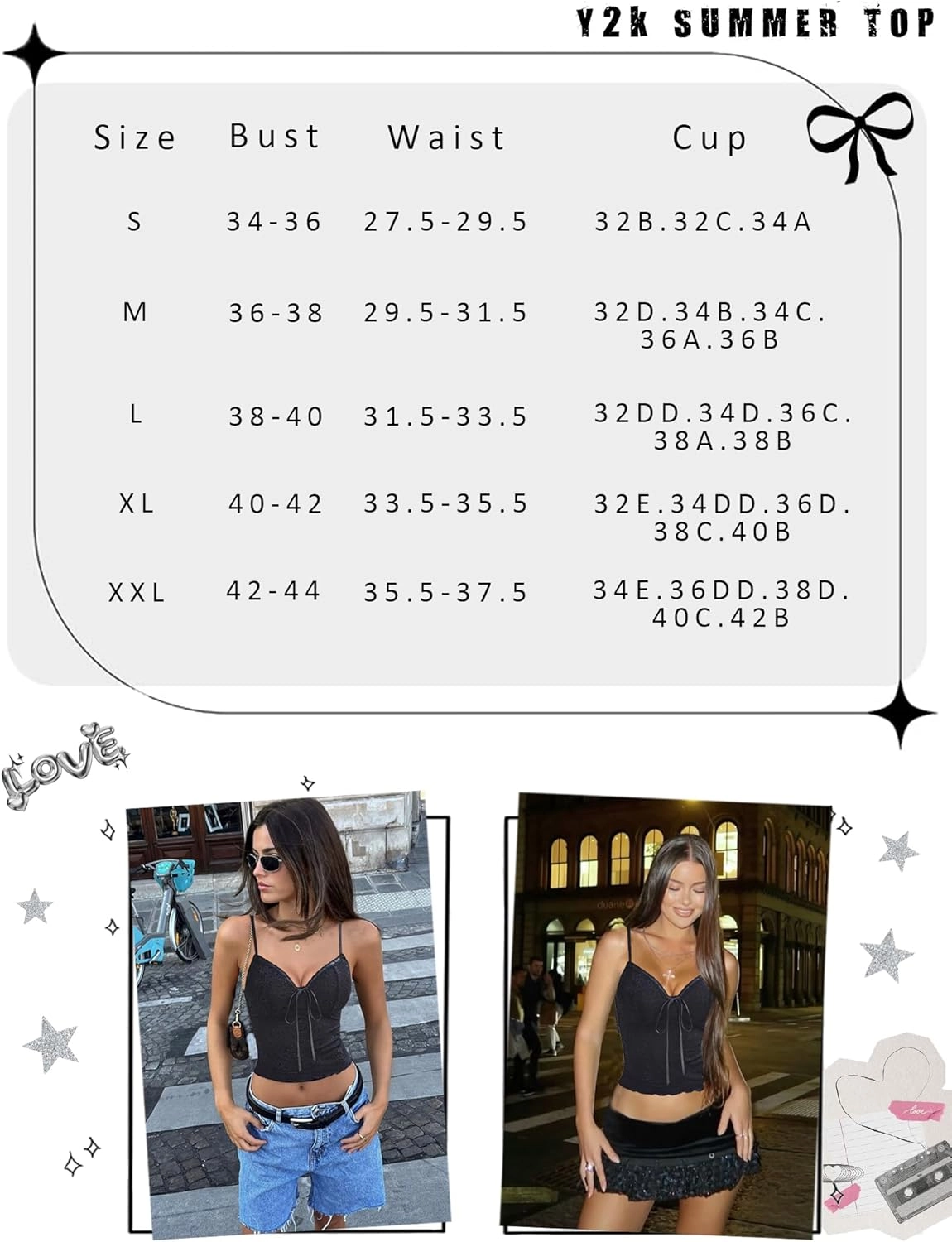 Tank Top Going Out Y2k Lace Tops